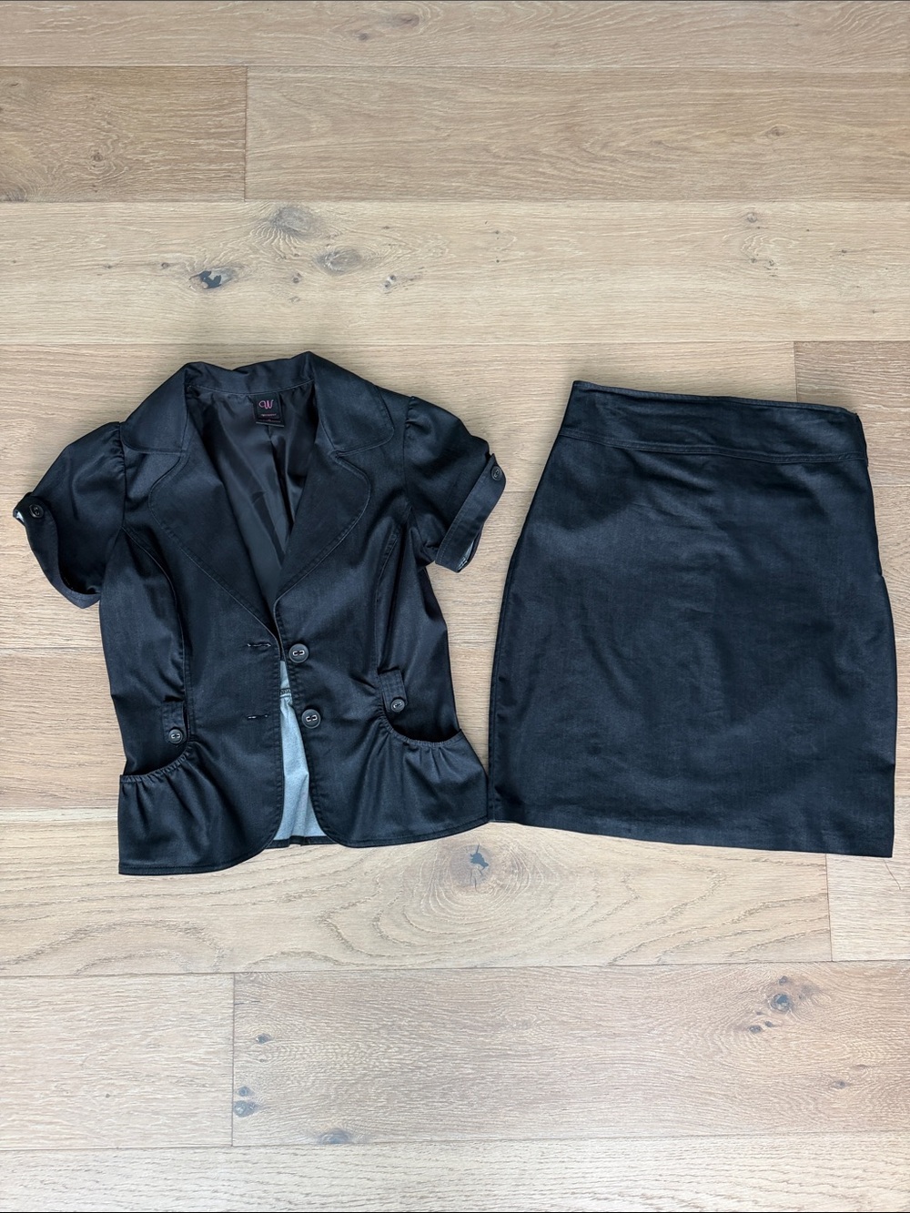 Wrapper Black Pencil Skirt and Blazer